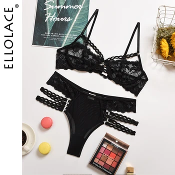 

Ellolace Women's Bra Lingerie Set Floral See Through Underwear Set Underwire Sexy Bra Set Brief Sets Lingerie Sexy Things