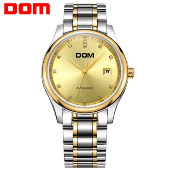 

DOM 2018 Men Mechanical Watches Top Brand Luxury Waterproof Stainless Steel Men Business Wristwathes Gold Reloj Hombre M-95G-9M