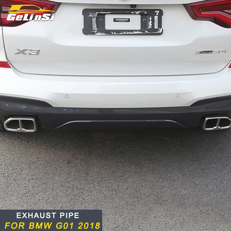 Gelinsi for 2018 2019 BMW X3 G01 Car Styling Tail Pipes Exhaust Pipe Silencer Frame Cover Trim Sticker Exterior Accessories | Автомобили и