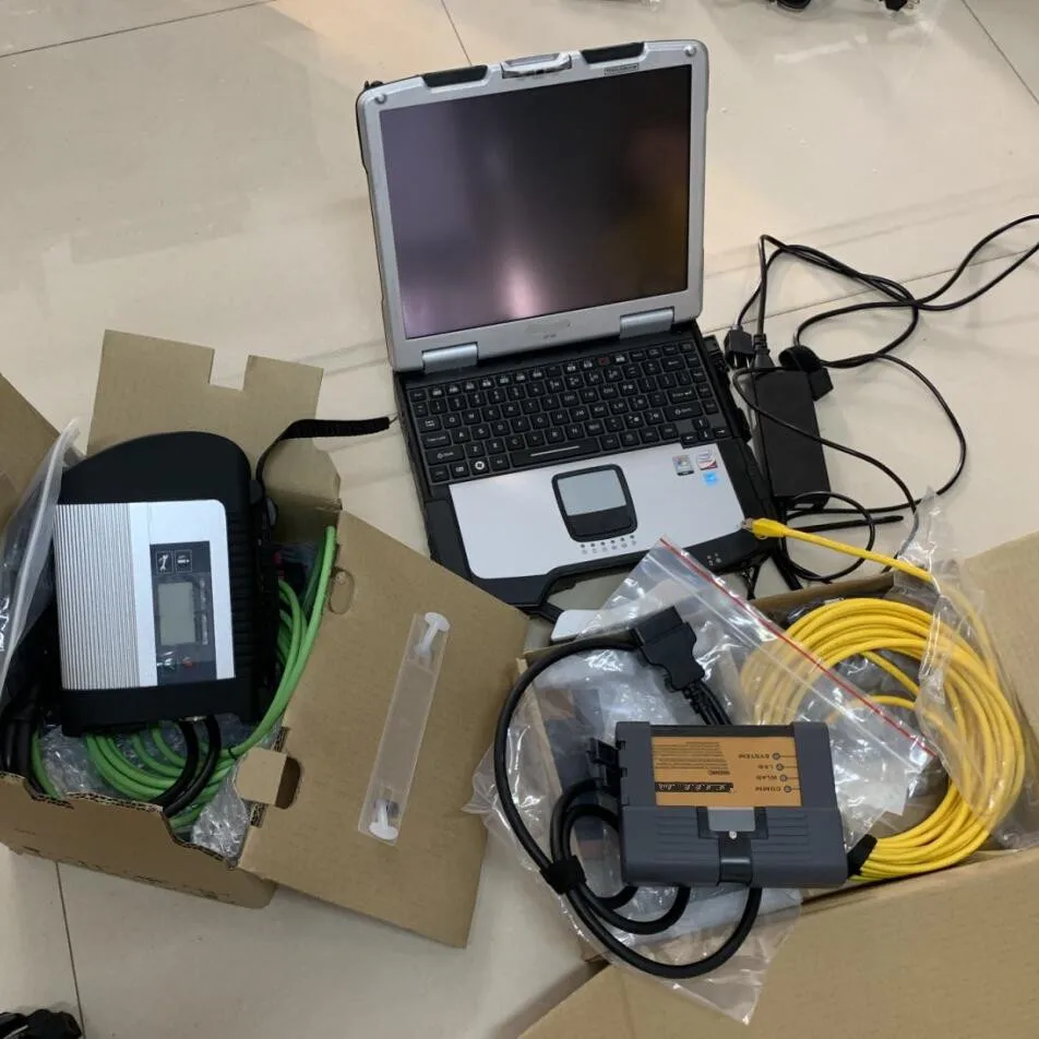 Best super mb star c4 multiplexer for bmw icom a2 b c diagnose tool with laptop toughbook cf30 ram 4g HDD 2in1 software ready to use