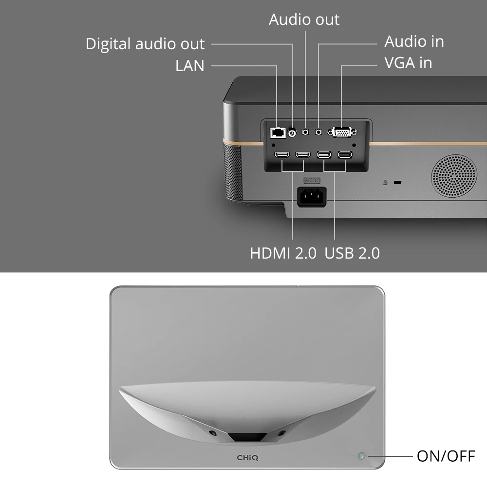Лазерный проектор Changhong CHIQ B5U Real 4K Android Wi Fi домашний кинотеатр 3 + 64 ГБ 3840*2160p с
