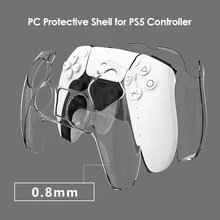 

For PS5 DualSense Controller Transparent Clear PC Cover Case Protector Skin