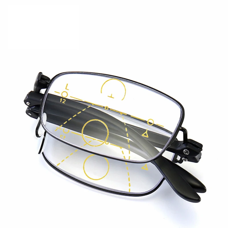2019 Progressive multifocal folding reading glasses men smart zoom women far near sight anti-blue with case | Аксессуары для