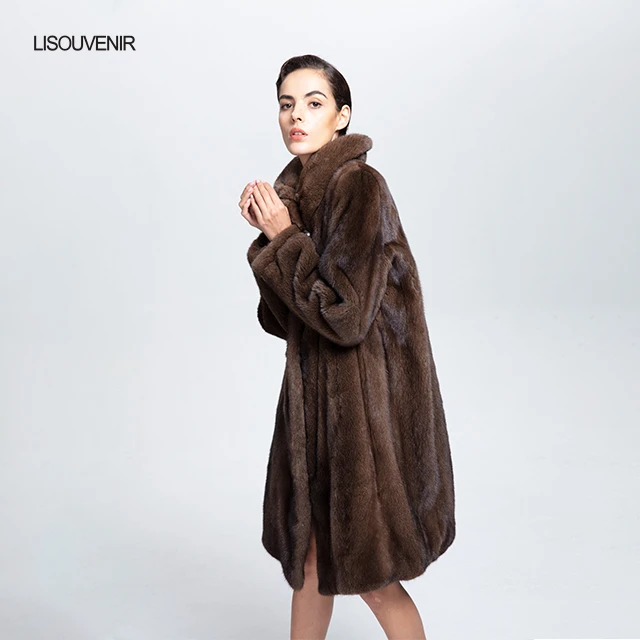Lisouvenir стиль Настоящее меховое пальто из норки меховая одежда теплая мягкая Роскошная зимняя куртка из натурального меха норки с капюшоном для женщин