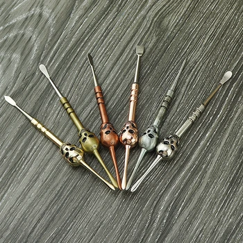 

5pcs 120mm Dab wax Carver tool is Stainless steel Skull Non stick Dabbing Slick butane oil Dabber Carving Tool