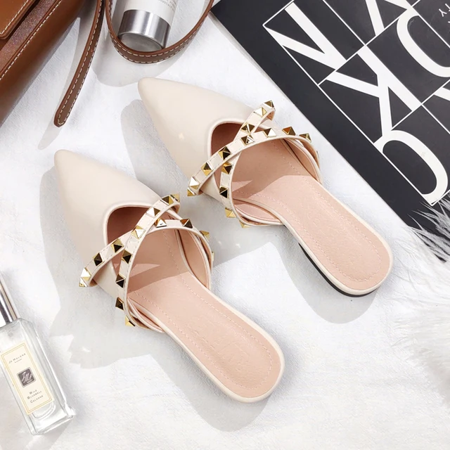 2021 spring designer outdoor party shoes ladies mules platform slippers sandalias de verano para mujer zapatos de mujer Ivory