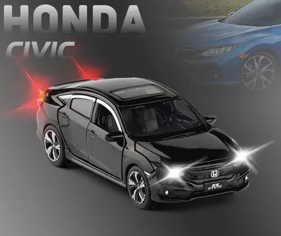 1:32 Сплав Honda civic литые под давлением модели автомобилей Автомобильный звуковой светильник вытяжной автомобиль игрушка Миниатюрная модель машинки игрушки Детский подарок - Цвет: No box