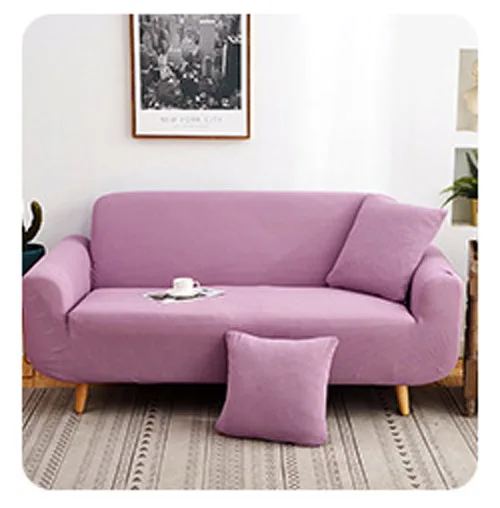 Light purple После того как я Флокированная диван крышка универсальный кукурузные зерна чехол для дивана скольжению эластичный чехол для мебели 1/2/3/4 диван-Крышка для гостиной - Цвет: Light purple