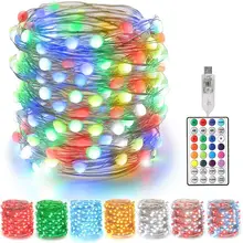 20M LED String Lights USB Remote Control 16 Color Christmas Fairy Garland Decoration New Year Garland 10M 5M 2M Outdoor Festoon