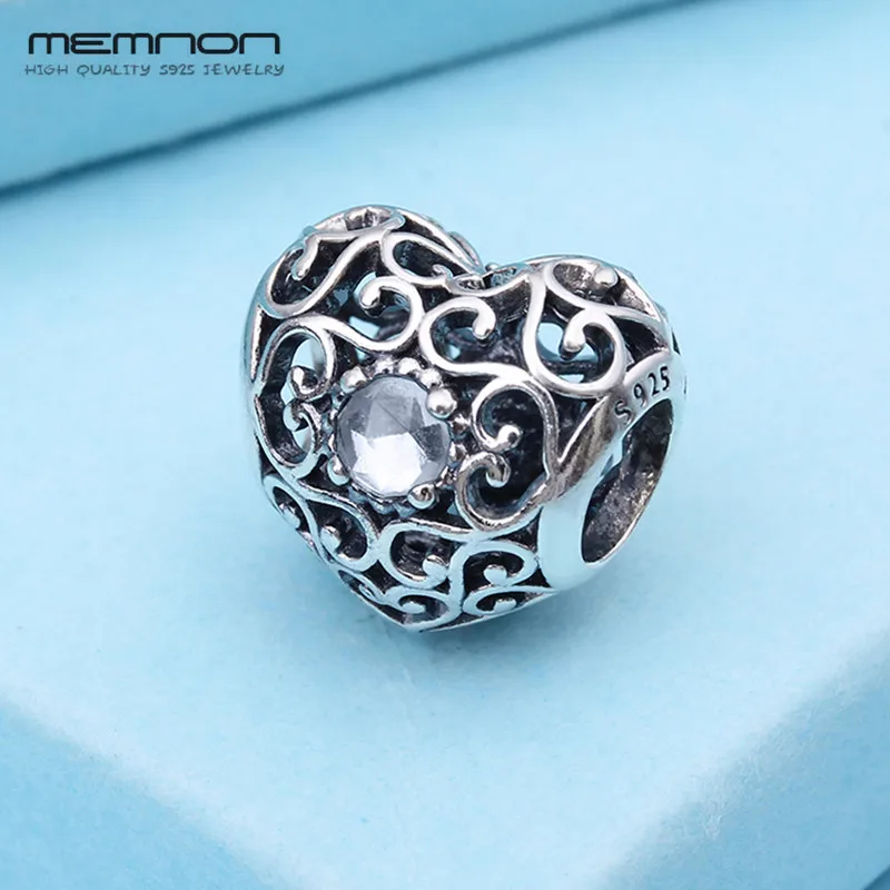 BE299 Memnon, 925 пробы, серебряные ювелирные изделия, Сердце, подвески с камнем на день рождения, бусины, подходящие Браслеты и ожерелья, сделай сам, для женщин, хорошее ювелирное изделие - Цвет камня: BE299