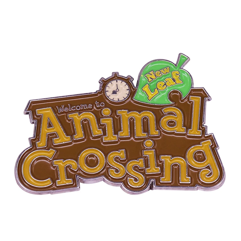 Новый лист символ acnl логотип булавка животное лес Добро пожаловать в новый город