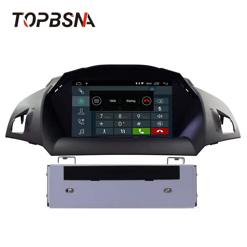 Clearance TOPBSNA Android 9.0 Car DVD Player For Ford Kuga Escape C-Max 2013 2014 2015 2016 2017 2018 1 Din Car Radio Stereo Headunit WIFI 3