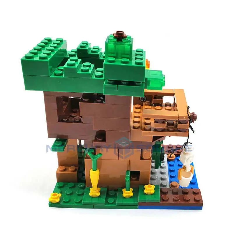 Small Tree House Building Blocks With Steve & Alex Action Figures Compatible My World Bricks Set Gifts Toys Small Tree House Building Blocks With Steve & Alex Action Figures Compatible My World Bricks Set Gifts Toys