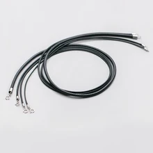

Black Wax Rope 925 Silver Clasp Necklace Lanyard PU Handmade 925 Sterling Buckle 40 45 CM DIY Charms Women Gifts For Jewelry