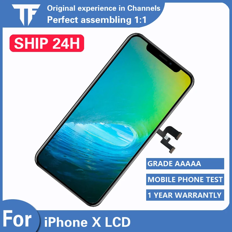 

GradeAAA For iPhone X LCD Display For TFT OLED OEM Touch Screen With Digitizer Replacement Assembly Parts Black+Freebies