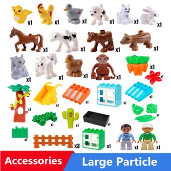 

Big Size Diy Building Blocks Animal Tree Doll Car Window Accessories Compatible With Duploed Toys For Children Kids Gifts