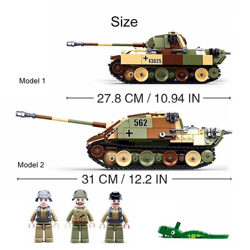 SLUBAN WW2 German Military Panther G Medium Tank Model Building Blocks World  War II Army Soldier Bricks Classic Model Toys Boys X0102 From Yanqin05,  $28.12