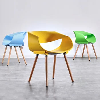 

Nordic INS Creative Design Solid Wood Plastic Chair Chair Dining Room Modern Restaurant Furniture Outdoor Coffee Kitchen Chairs