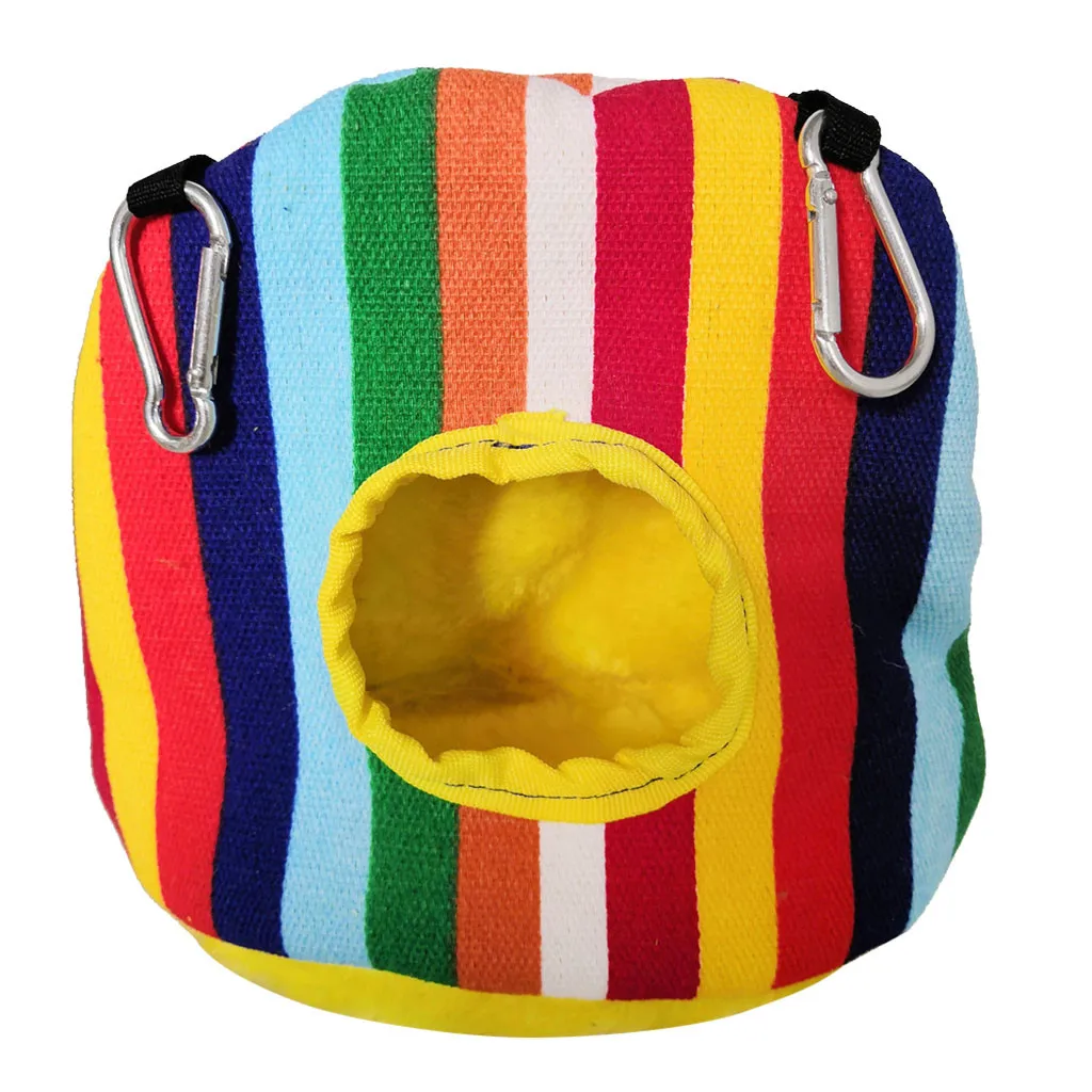 Multicolor Птичья кровать палатка для птиц плюшевая теплая хижина подвесная кровать для клетки спальная кровать попугай пещера мода плюшевая птица подвесная пещера клетка для попугая гнездо - Цвет: Multicolor
