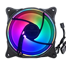 Ventilateur multicolore arc en ciel, 120mm, 12cm, silencieux, pour boîtier d'ordinateur, cpu, LED, 12v