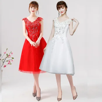 

2019 Direct Selling Strapless Bridesmaid's Dress Bride 2020 New Large Summer Autumn Show Thin Shoulders Fat Diamond Skirt