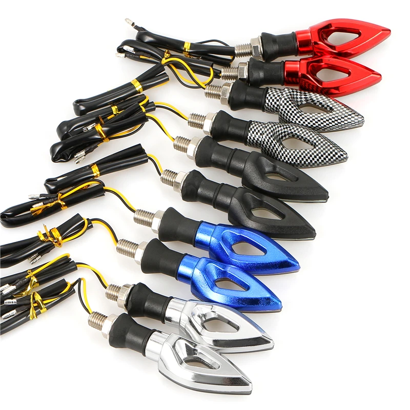 1 Pair Motorcycle Turn Signal Indicator Light Universal Motorbike Flasher 12 LED Waterproof Amber Tail Custom |