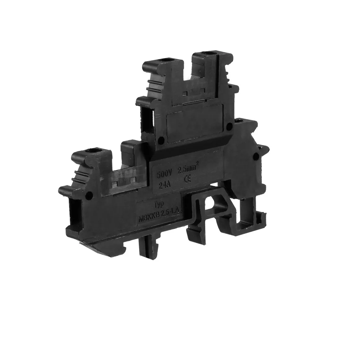 

uxcell 4 Pcs DIN Rail Terminal Block MBKKB2.5-LA 500V 24A Screw Clamp 0.5-2.5mm2 Black Fire Retardant Flame Retardant