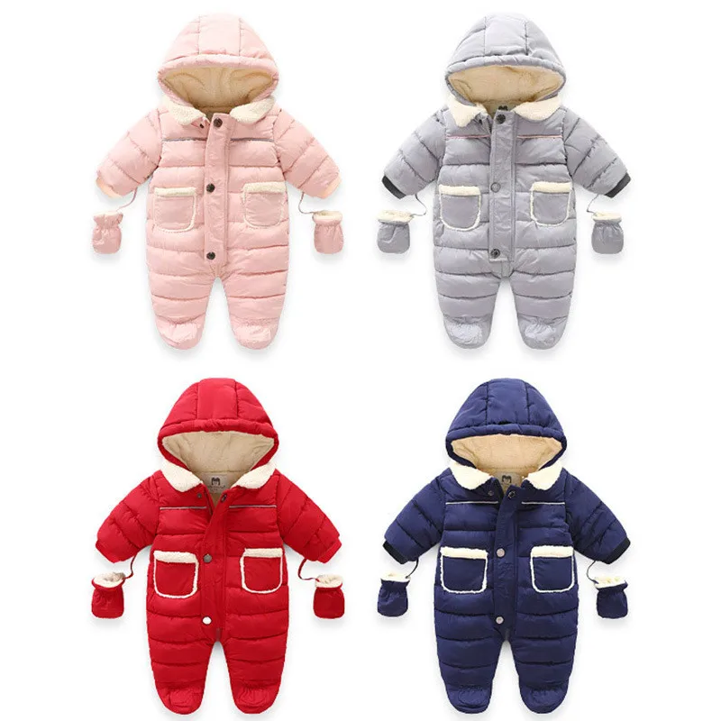 

Winter 6 - 24 M Infant Baby Girl Boy Baby Knit Toddler Romper Jumpsuit Hooded Overalls Children Outerwear Christmas Baby Clothes