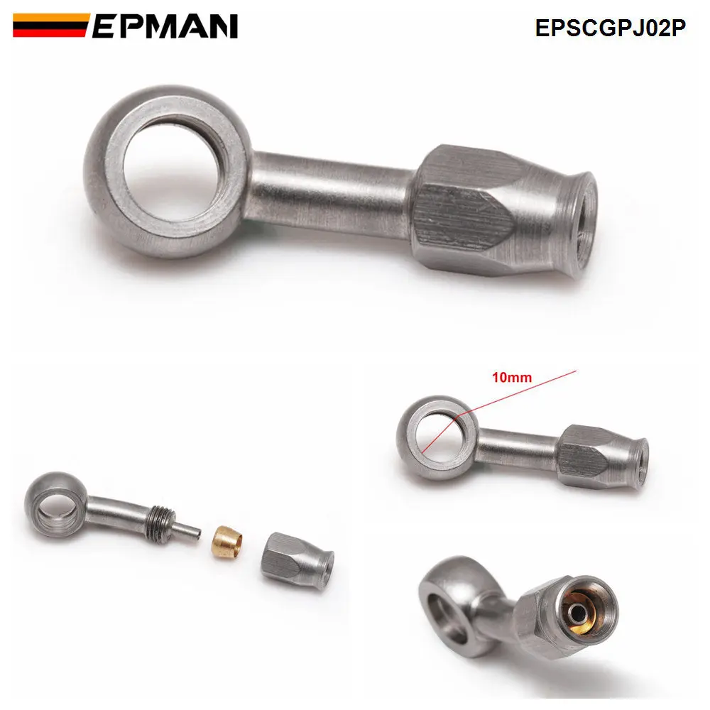 Epman 1 pc an3 de aço inoxidável para um-3 em linha reta freio giratório mangueira termina montagem do carro epscgpj-2