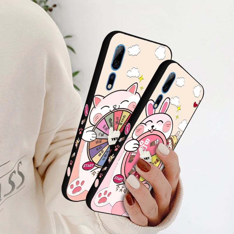 Luxury Roulette Silicone Case For ZTE Axon 10 Pro A2020 Cute Cat TPU Back Cover Nubia Play Red Magic 6 5G | Мобильные телефоны и