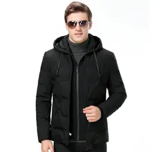 Мужская зимняя пуховая парка с капюшоном, отстегивающаяся дизайнерская Толстая Базовая куртка с капюшоном, Мужская черная короткая пуховая куртка, 2 шт., толстая теплая куртка
