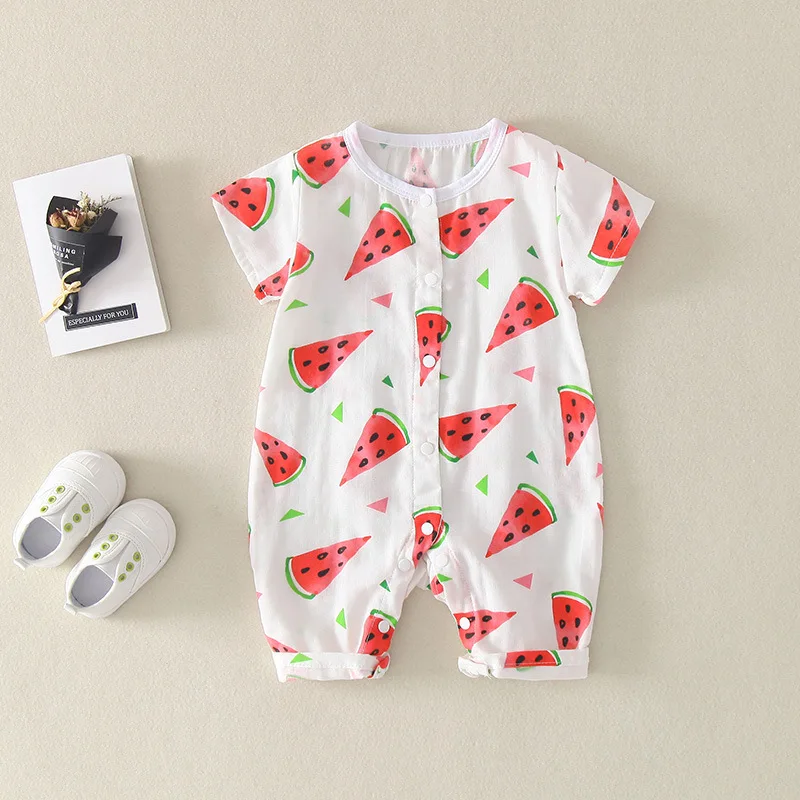 

2019 New Style Combed Cotton Double Layer Gauze Children Legs 2-Story Gauze Baby Romper