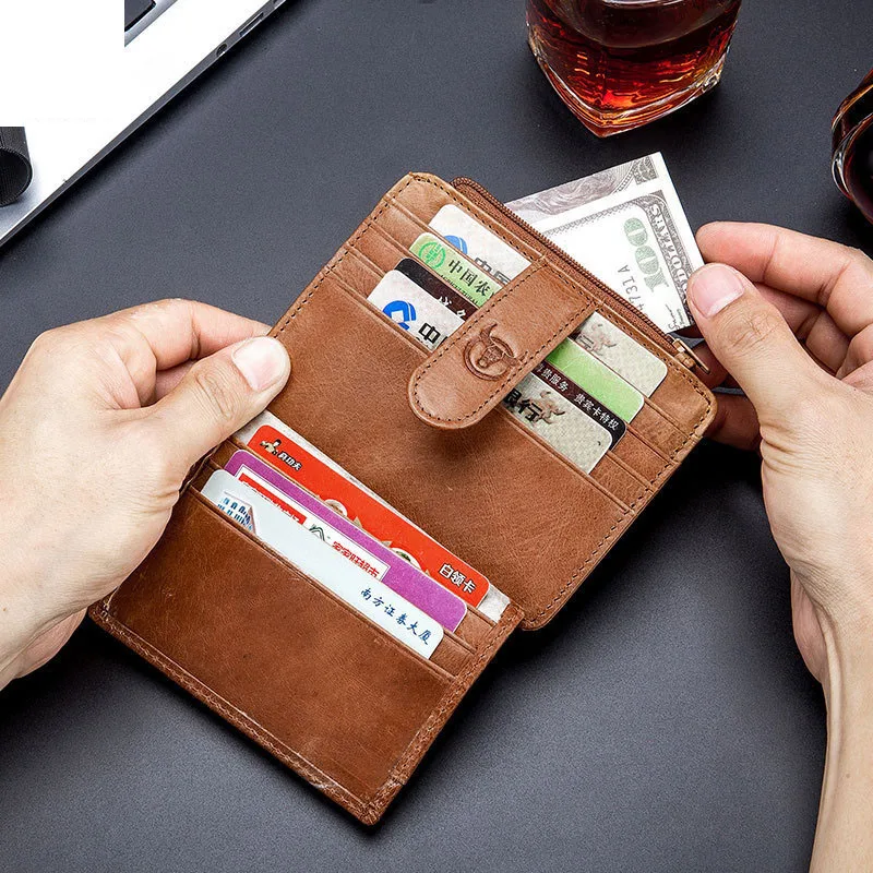 Genuine Leather Men Card Holder Unisex Credit Card Holder ID Rfid Blocking Fashion Business Cardholder Case for Bank Cards