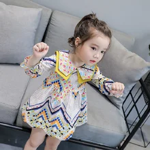 Robe de princesse pour bébé fille, en pur coton, manches longues, tendance, nouveau Style, printemps et automne, 2021