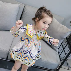 Robe de princesse pour bébé fille, en pur coton, manches longues, tendance, nouveau Style, printemps et automne, 2021 