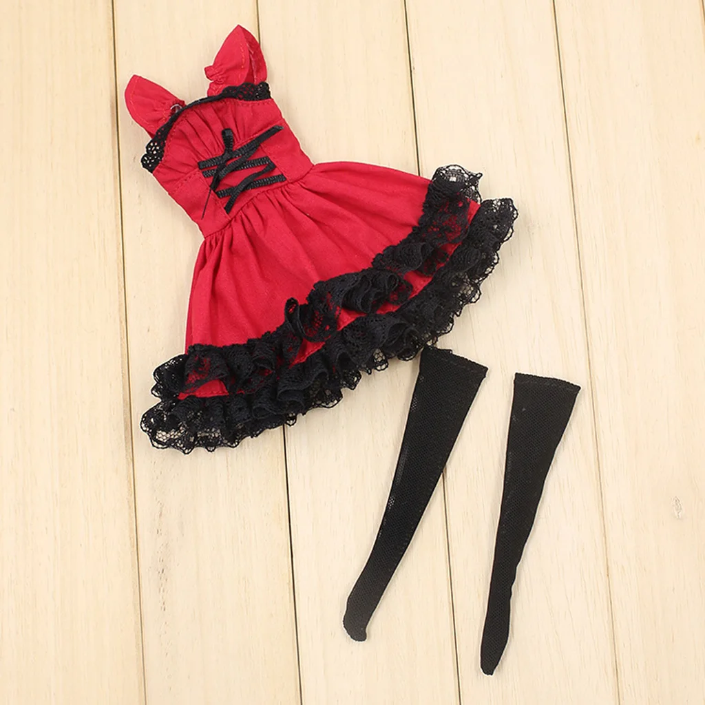 Enchanted Dress Stockings Set Outfit Clothes for 1/6 Doll Blythe Azone Licca