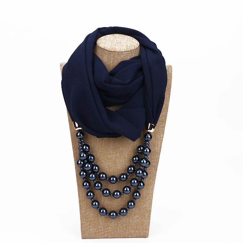 H9d605978ce6c4088b48040b4a6ca3309Q Women Shawl Hijabs Pendant Necklace Scarf Women Solid Color Shawls Jewelry Scarf Female Stole Beach Trip Accessories Scarves Mallzona