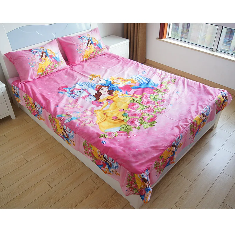 

Lovely Pink Tangled Rapunzel Princess Frozen Elsa Anna Spiderman Bedlinen Bedsheet Pillowcases for Boys Girls 1.5m Bed