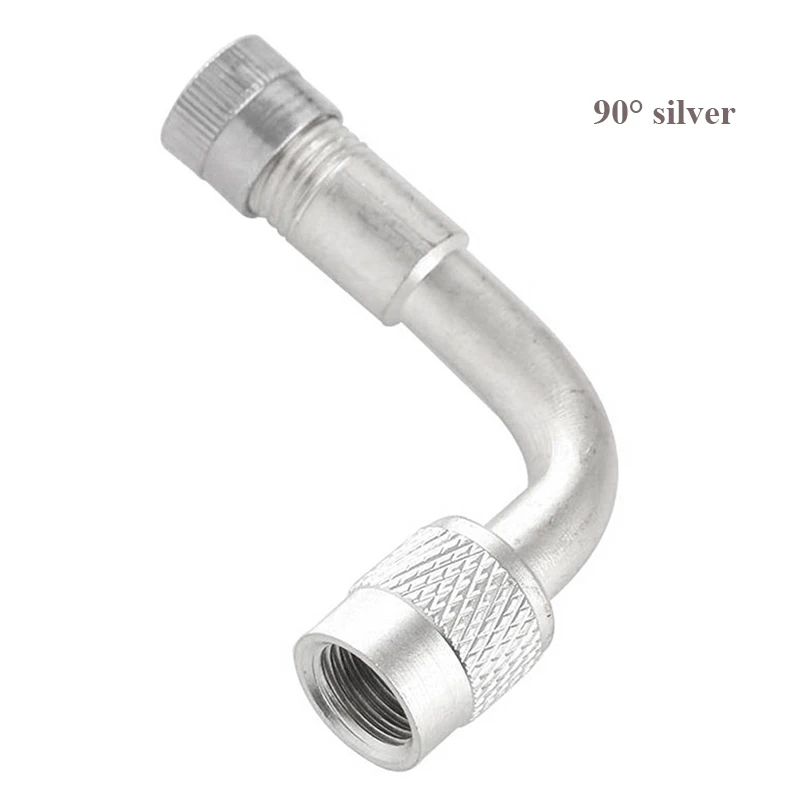 Air Tyre Valve Tire Valve Stem Extenders Extension Adapter 45/90/135 Degree Angle Brass for Car Truck Motorcycle Electric car - Цвет: 90 Degree silver