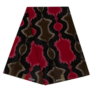 

6Yards Ankara Red Cotton Fabric Fashionable Wax African Batik Cloth Fabric For Women Dress Suit Nigerian Wax Fabric