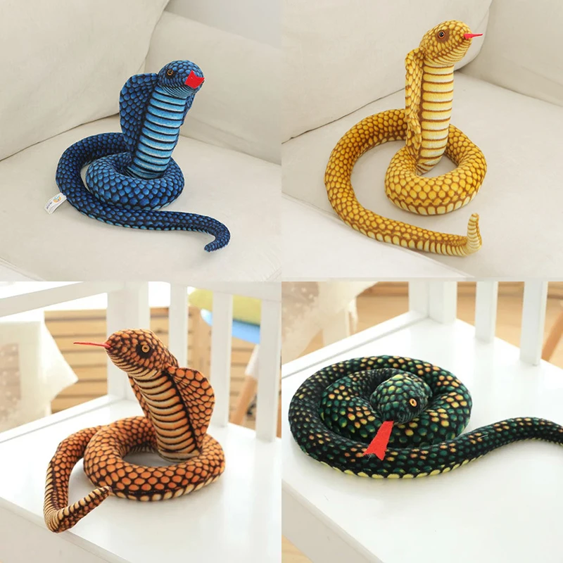

110cm simulation cobra and python snake plush toy soft hair twelve Zodiac toys children funny gifts children party toys