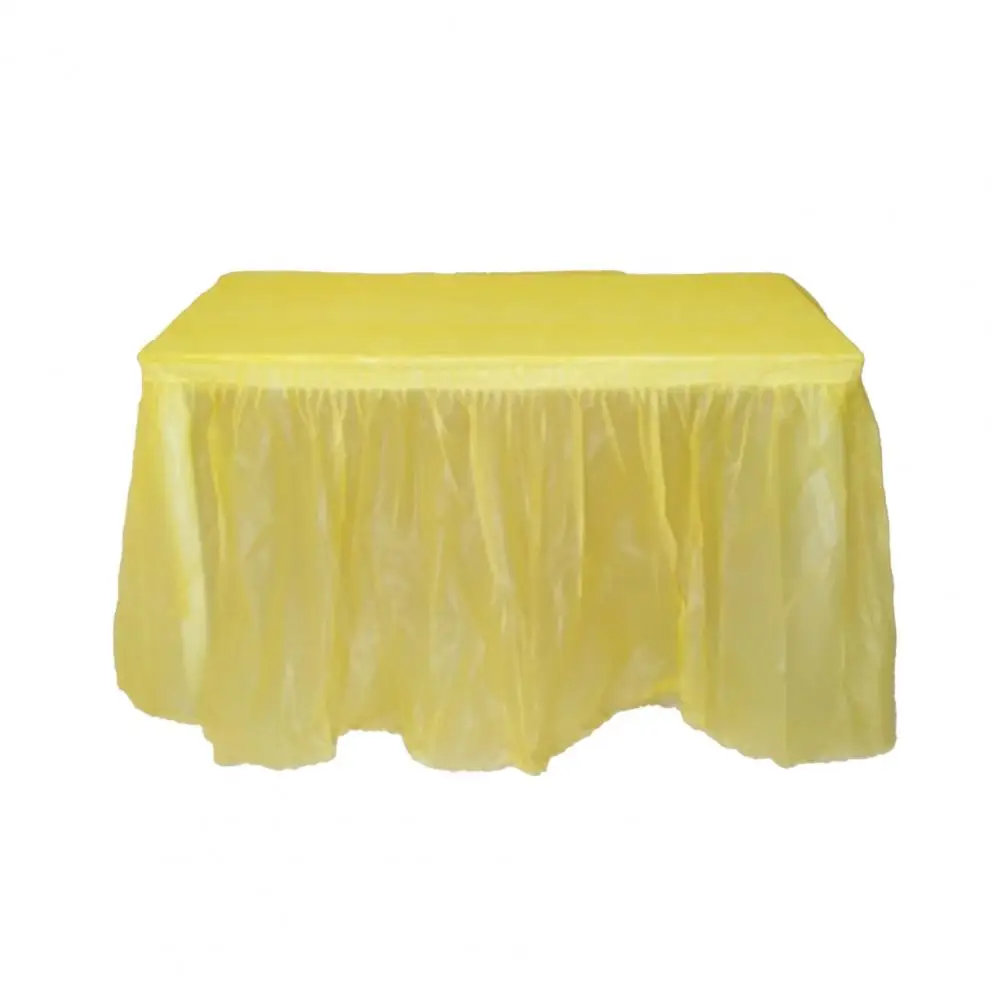 Eye-catching Table Skirt Washable PEVA Decorative Waterproof Table Desk Dress Cover for Home Decoration Kitchen Party Supplies