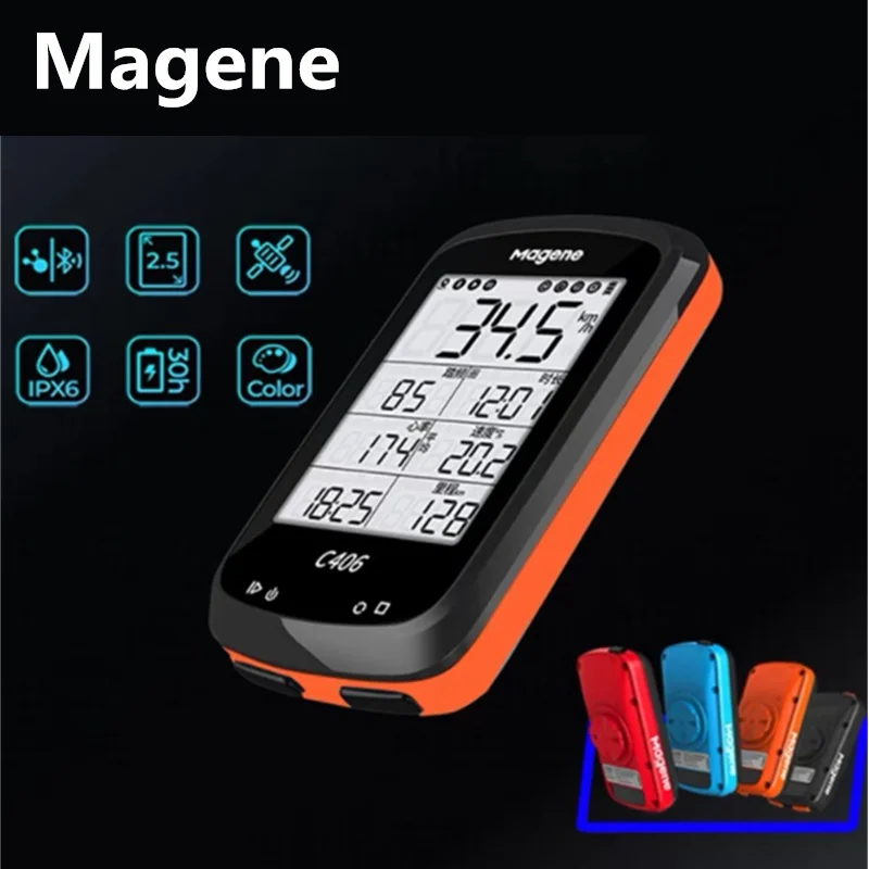 

Компьютер велосипедный Magene C406 GPS, беспроводной прибор для измерения скорости и частоты вращения педалей, совместим с ANT + Bluetooth