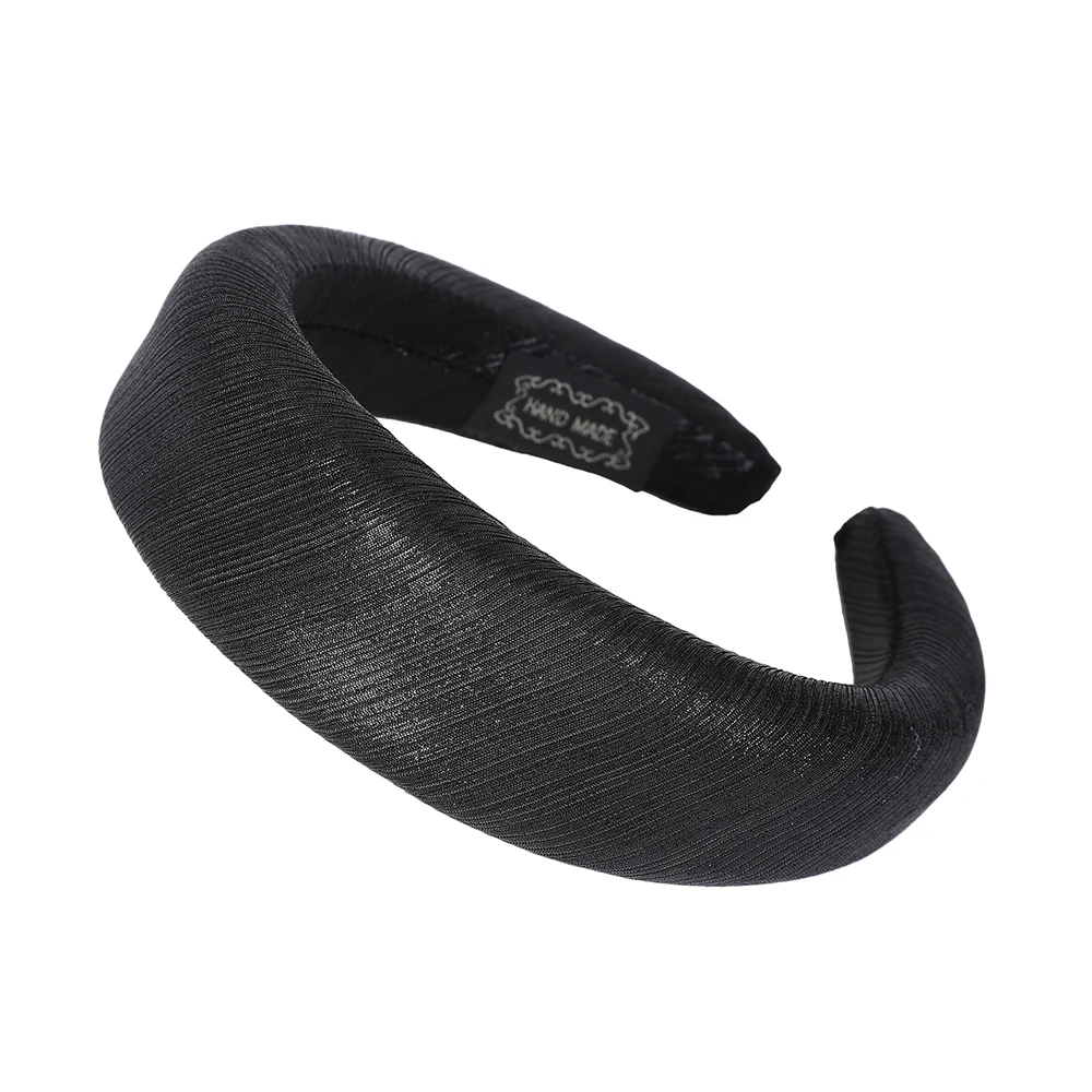 Molans Новые блестящие мягкие повязки на голову модные однотонные 1,5 см толстые губчатые женские повязки на голову очаровательные полосатые Нескользящие широкие повязки на голову