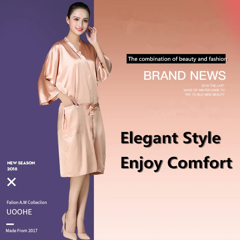 Профессиональный салон стилиста косметологии парикмахерские халаты красота спа обслуживание клиентов, высококлассное модное домашнее платье, ночная рубашка