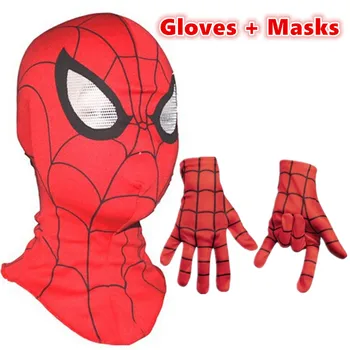 

Spiderman mask / Spider-Man Gloves Cosplay Children And Adult Cosplay Halloween Party Supplies Avengers Carnaval Costume Kids