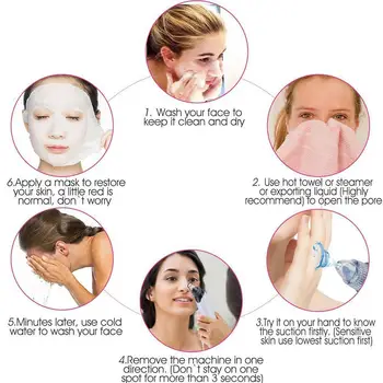 

Vacuum Suction Blackhead Remover Nose Facial Pore Cleaner Black Face Acne Tools Beauty Spot Removal Skin Head Pimple Care Z3W7