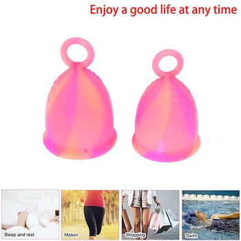 

Menstrual Cup with Ring Medical Grade Soft Silicone Feminine Hygiene Reusable New