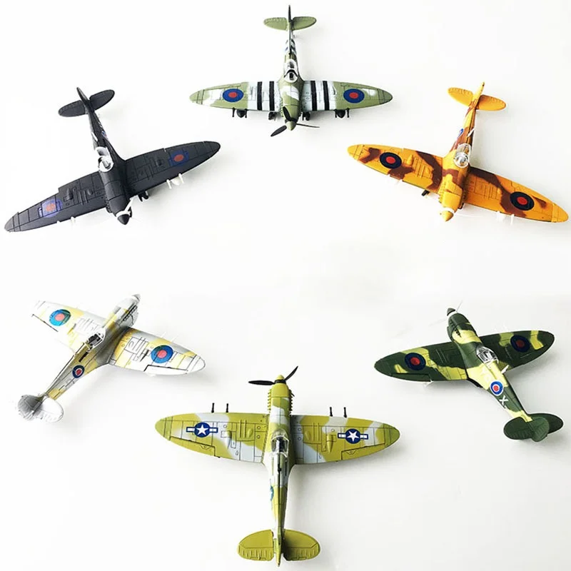 Детские игрушки для мальчиков 4D Spitfire RECEPT Fighter окрашенная версия 1:48 Военная Сборная модель самолета Обучающие игрушки случайный цвет