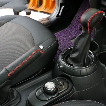 

Car Gear Shift Collars Handbrake Grips For Mini Cooper F54 F55 F56 F60 Countryman Genuine Leather Car Gear Head Shift Knob Cover